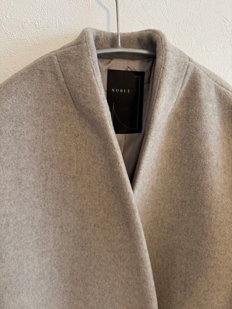 【美品】ノーブルnoble MTRウールカシミヤミニマルVコート(38)