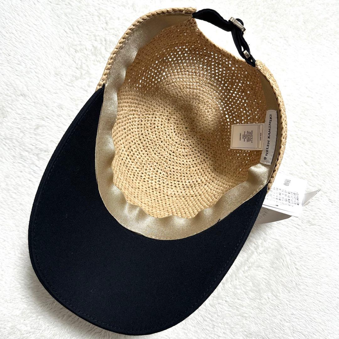 未使用 HELEN KAMINSKI ラフィア キャップ VIVETTE 黒