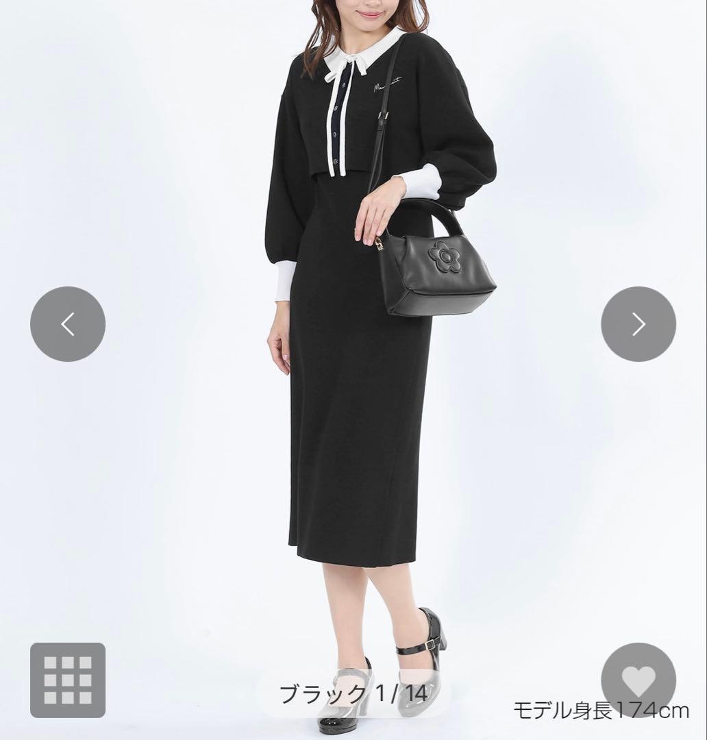 MARY QUANT マリークワント　カーデアンサンブル ワンピース　ブラック
