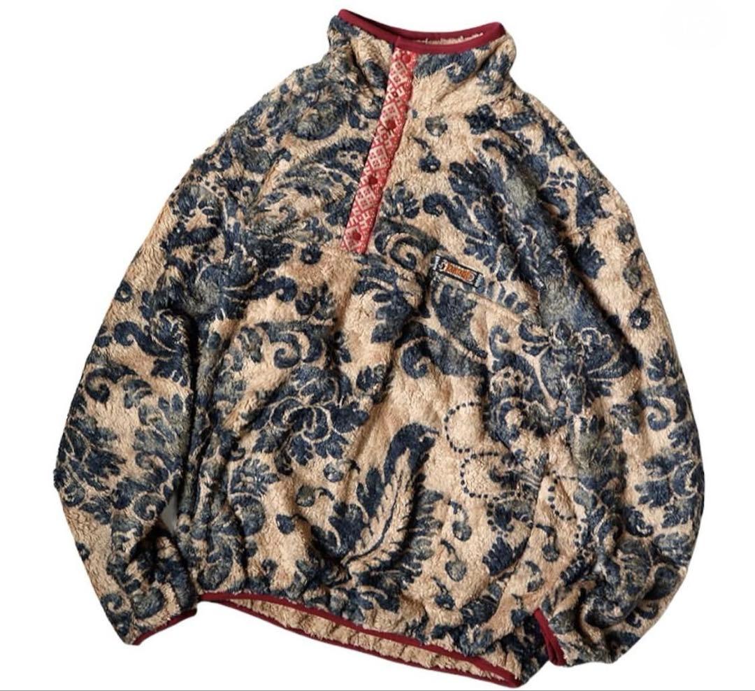 美品KAPITAL ダマスク柄フリーススナップT