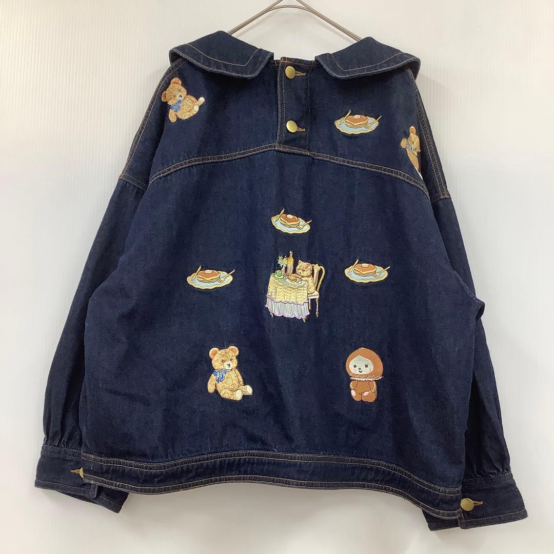 yukiemon おまもりGジャン デニムジャケット 刺繍 大きめ 羽織 熊