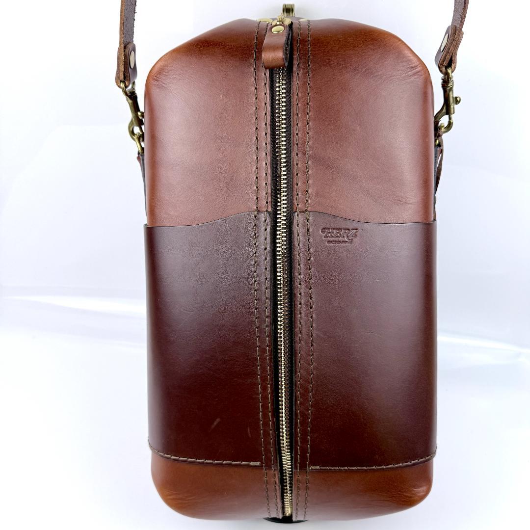 美品 HERZ カブトムシ 2way ショルダーバッグ M 革鞄 40th