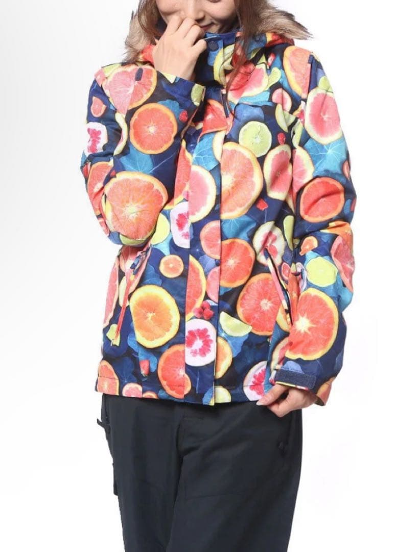 ROXY レディースM スノーボードウェア　スノーボードジャケット　フルーツ