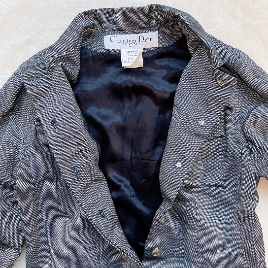 【クリスチャンディオール】デニムジャケット ダブルベルト ガリアーノ期 コットン