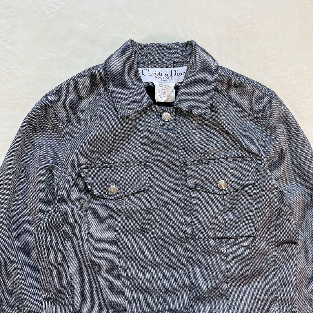 【クリスチャンディオール】デニムジャケット ダブルベルト ガリアーノ期 コットン