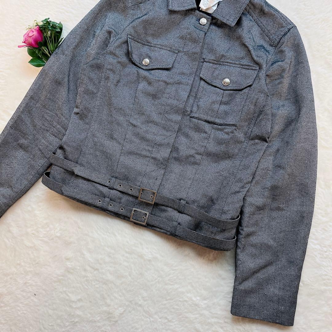 【クリスチャンディオール】デニムジャケット ダブルベルト ガリアーノ期 コットン