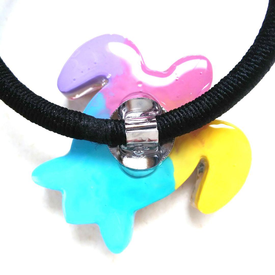 ヘアクリップ レジン 6.5cmオーバル 美しいマトリカリア 水色