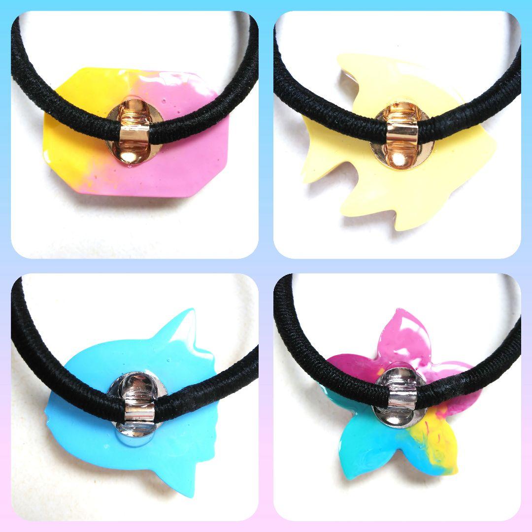 ヘアクリップ レジン 6.5cmオーバル 美しいマトリカリア 水色