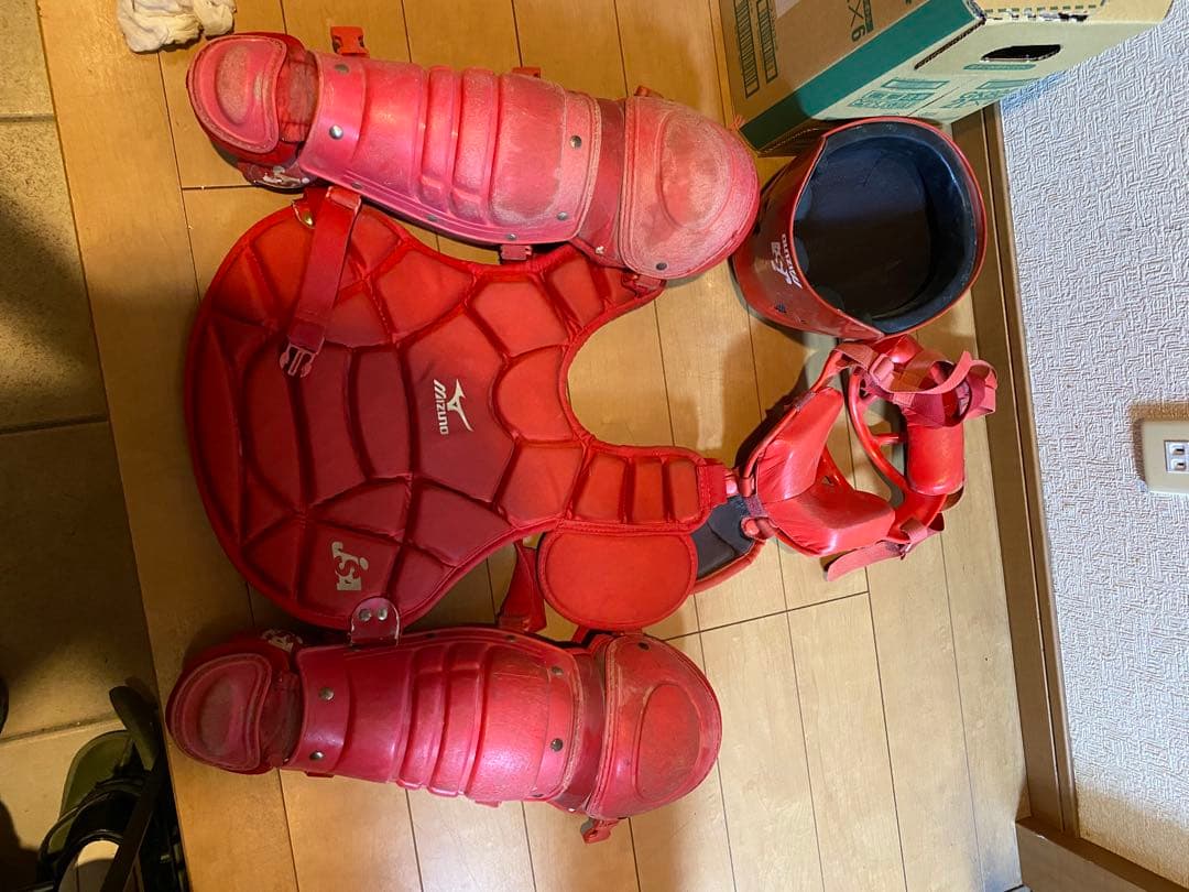 Mizuno キャッチャー防具セット レッド