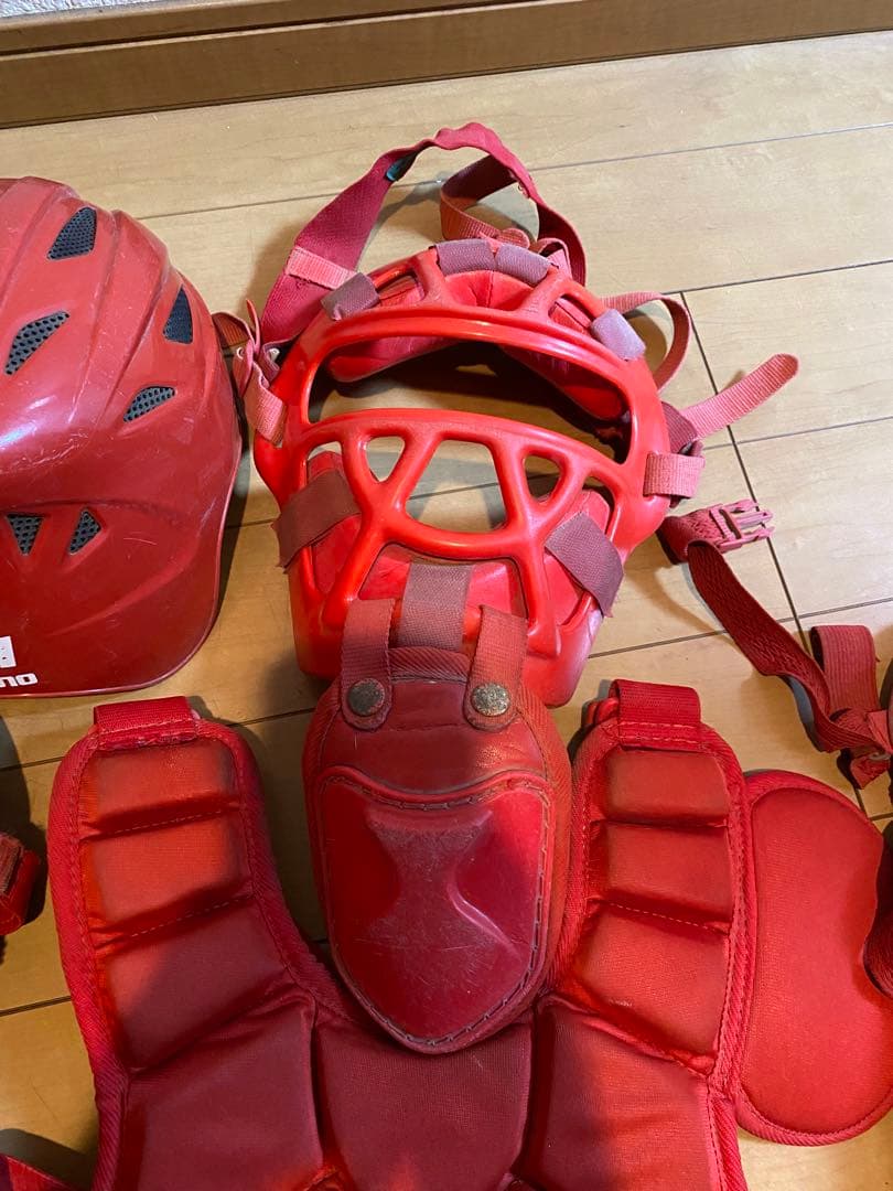 Mizuno キャッチャー防具セット レッド