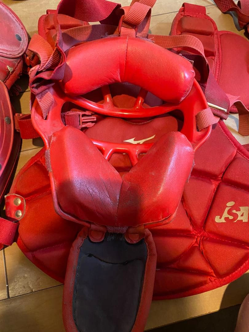 Mizuno キャッチャー防具セット レッド