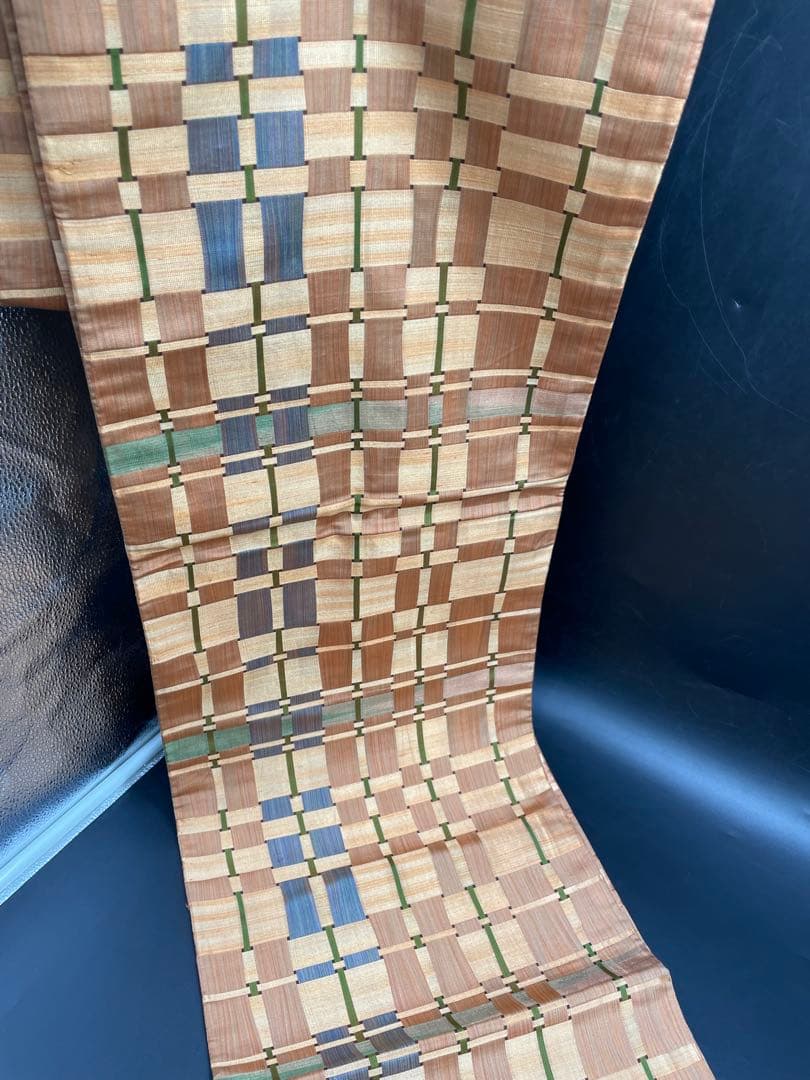 △名古屋帯 洒落帯　高級△ 正絹　関西仕立て　幾何学模様　309