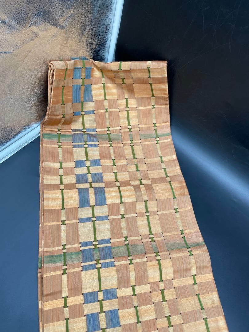 △名古屋帯 洒落帯　高級△ 正絹　関西仕立て　幾何学模様　309