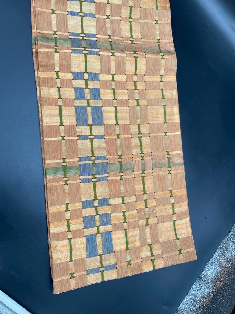 △名古屋帯 洒落帯　高級△ 正絹　関西仕立て　幾何学模様　309