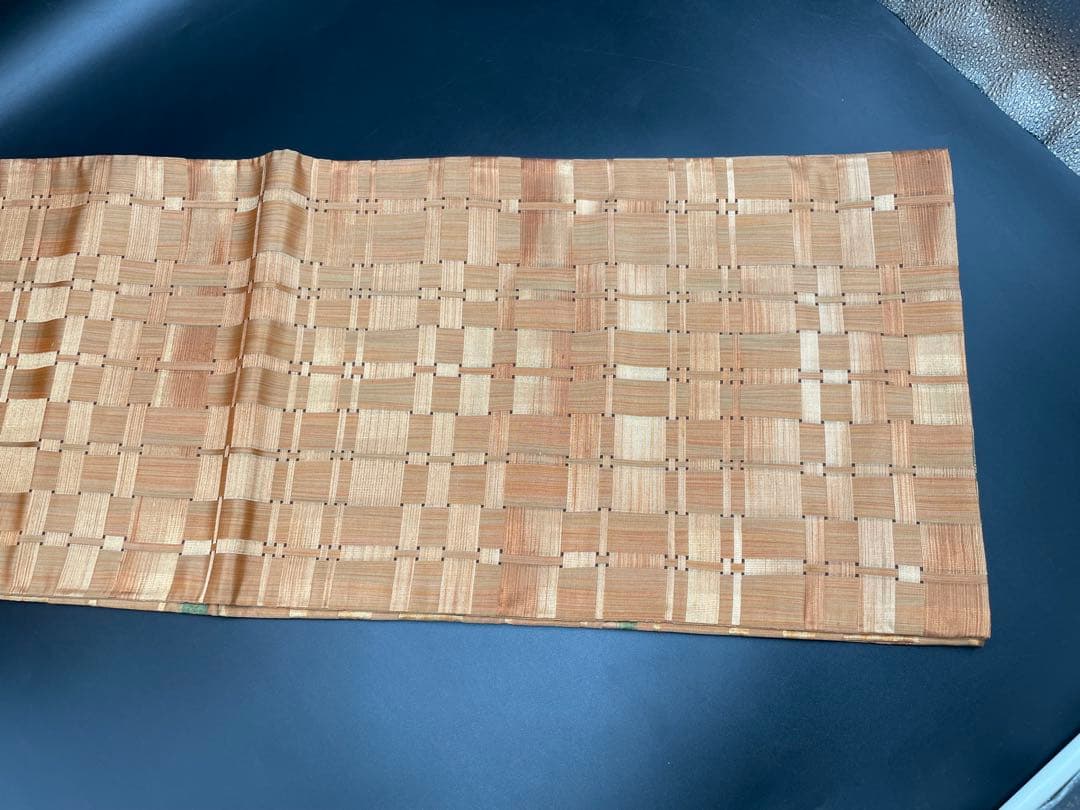 △名古屋帯 洒落帯　高級△ 正絹　関西仕立て　幾何学模様　309