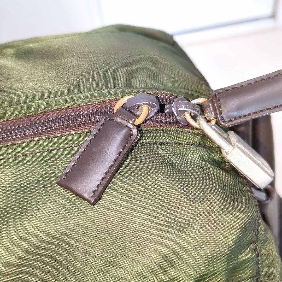 PRADA ボストンバッグ 2way 三角ロゴ テスートナイロン カーキ 希少色