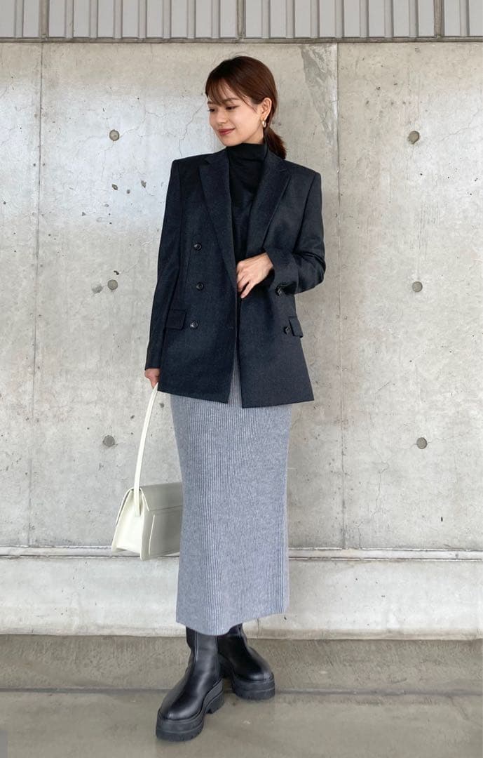 未使用　24AW セオリー　SLEEK FLANNEL BOXY DB JKT