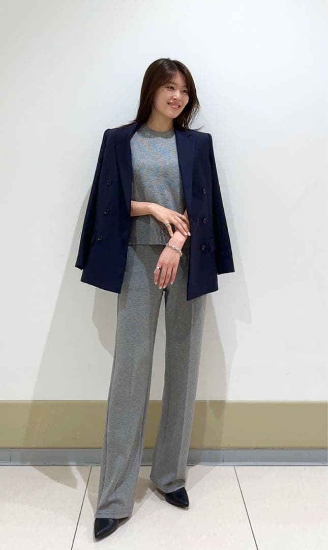 未使用　24AW セオリー　SLEEK FLANNEL BOXY DB JKT