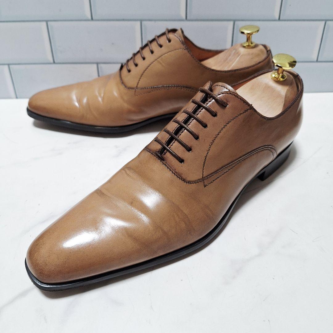 サントーニ Santoni プレーントゥ 25.5レザーシューズ 革靴 茶