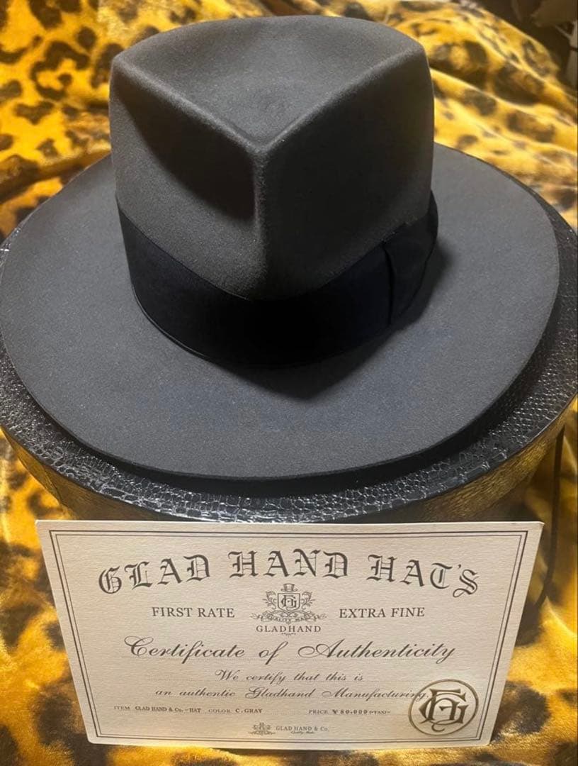 GLAD HAND HATS グレー ハット 認証書付き ビーバーハット