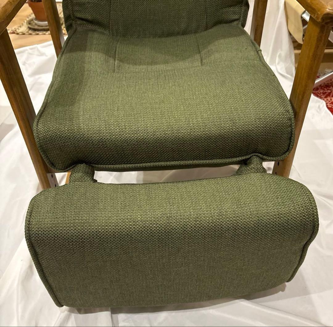 高座椅子 リクライニングチェア ランバーサポート オットマン 肘付き 高さ調節