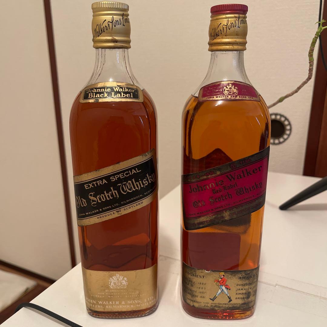 ジョニーウォーカー 特級　ブラック　レッド　70年代 白紋章　セット