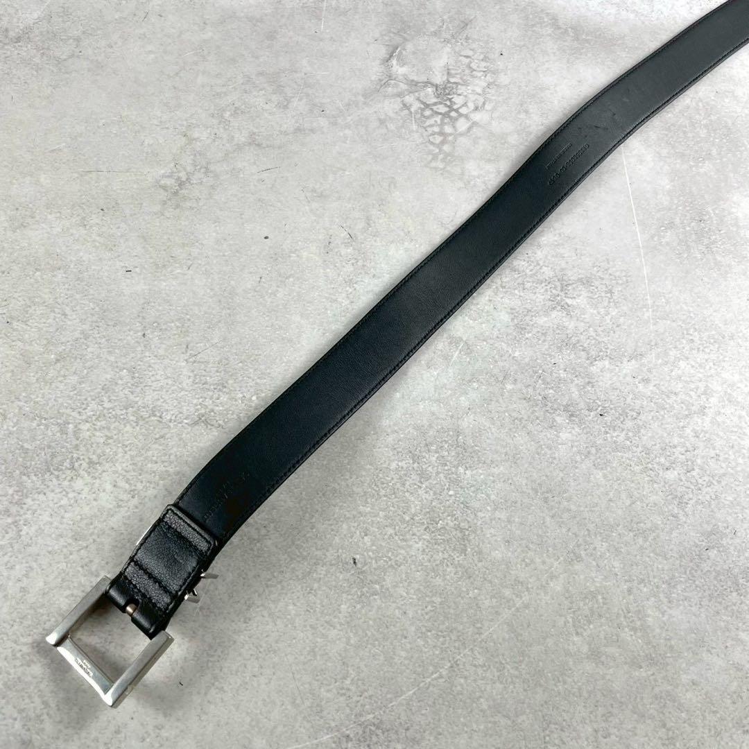 【極美品】サンローランパリ YSL ベルト ブラック シルバー金具