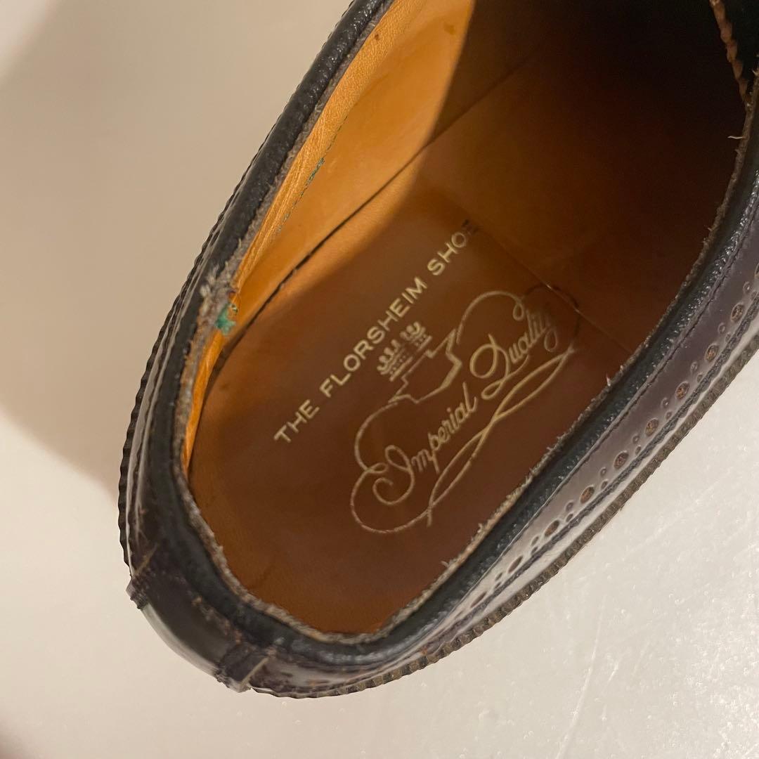 美品 フローシャイム インペリアル コードバン ウイングチップ US10.5D