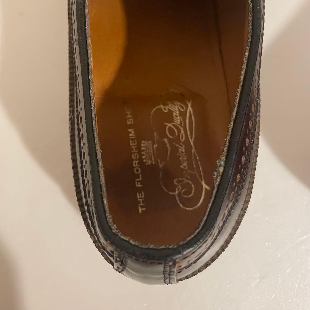 美品 フローシャイム インペリアル コードバン ウイングチップ US10.5D