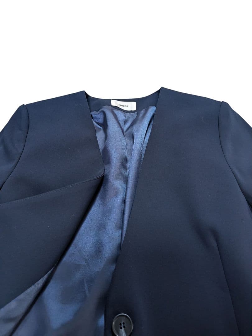 アニーカ　ANIECA　ノーカラージャケット　ネイビー　希少