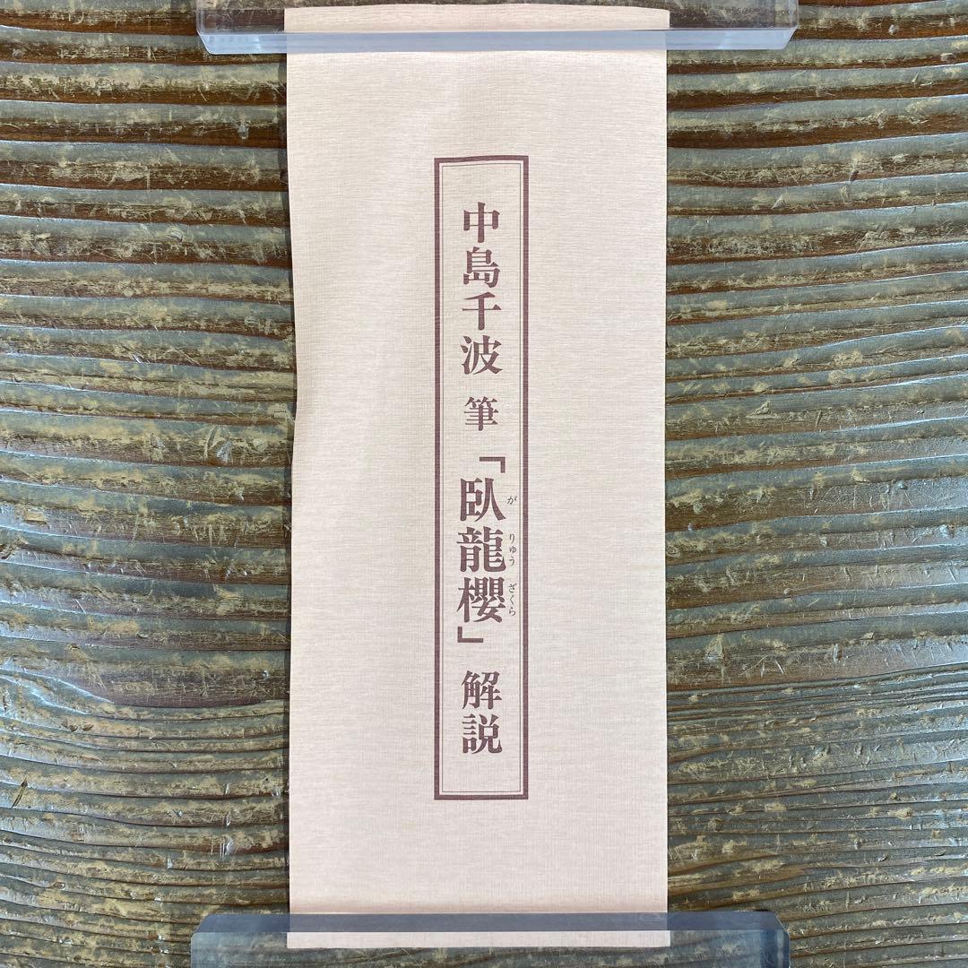 美品 掛け軸 中島千波筆「臥龍桜」名画 解説付 縁起物 日本画