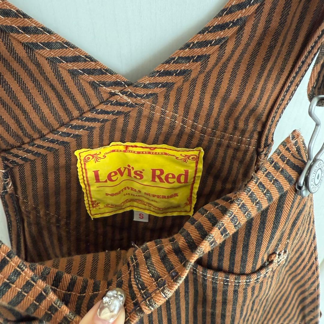 【美品】 Levi's Red ストライプオーバーオール