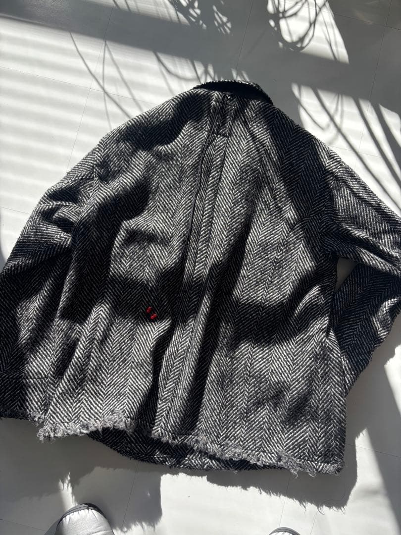 ジャケット・アウター ANCELLM DAMAGE WOOL HERRINGBONE COVERALL