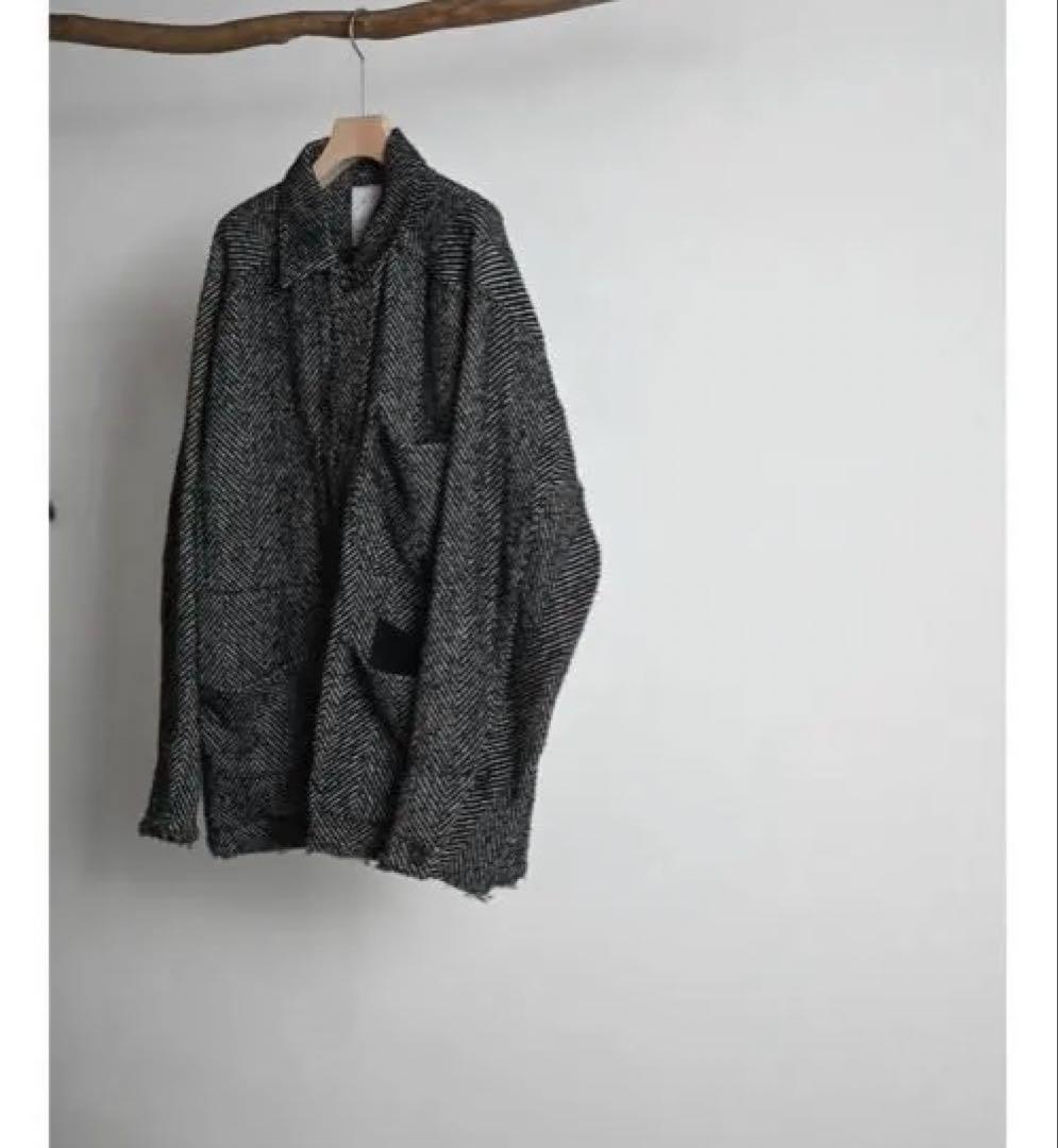 ジャケット・アウター ANCELLM DAMAGE WOOL HERRINGBONE COVERALL