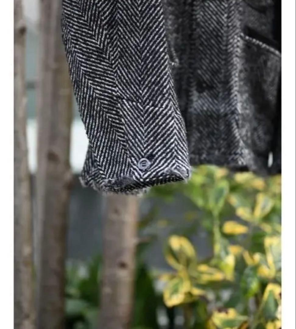 ジャケット・アウター ANCELLM DAMAGE WOOL HERRINGBONE COVERALL