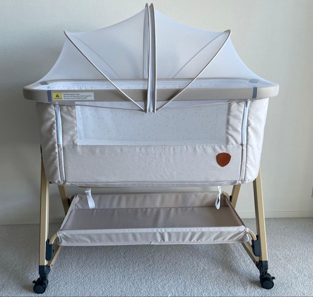 【KOYA】【定価1.9万】ベビーベッド　HDZMJ コンパクト　ベージュ