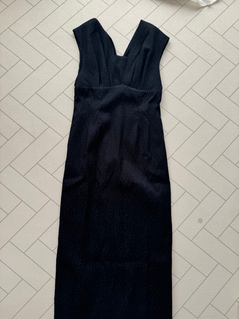 美品kana V line jacquard dress 黒 ANDRESD