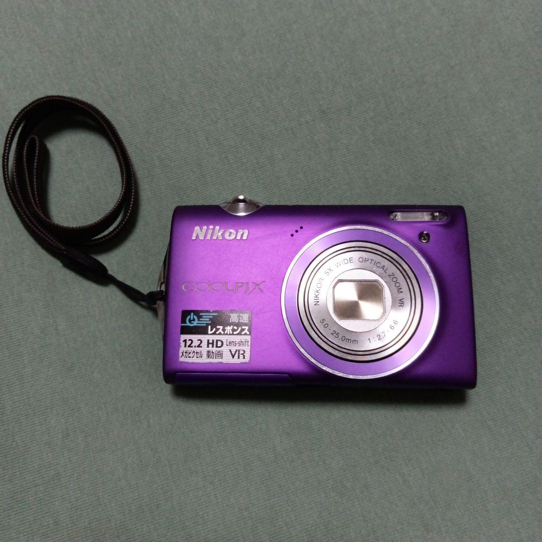 Nikon COOLPIX 紫 デジタルカメラ充電器付　動作確認済み