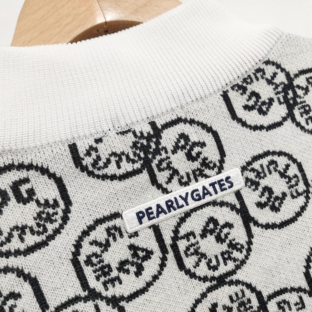 ○★新品 未使用 パーリーゲイツ モックネックニットセーター ホワイトSウール混