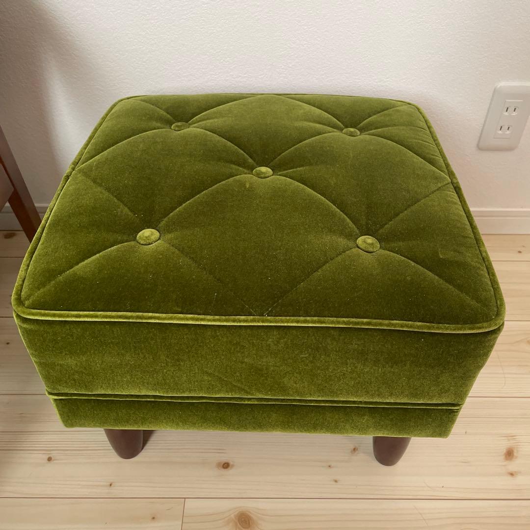 カリモク60　オットマン　モケットグリーン