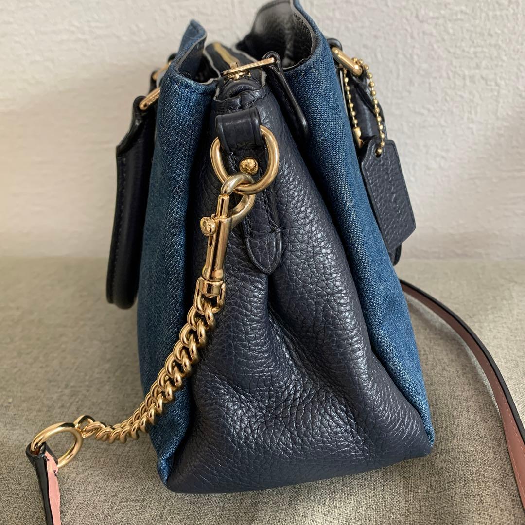 美品♡ COACH☆コーチ　デニムxレザー　バッグ　2way