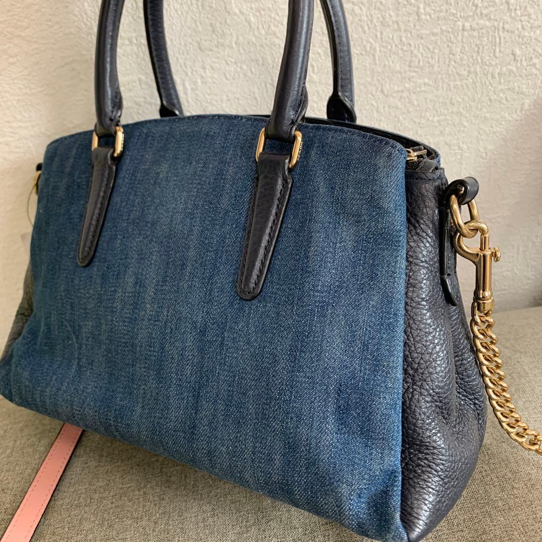 美品♡ COACH☆コーチ　デニムxレザー　バッグ　2way