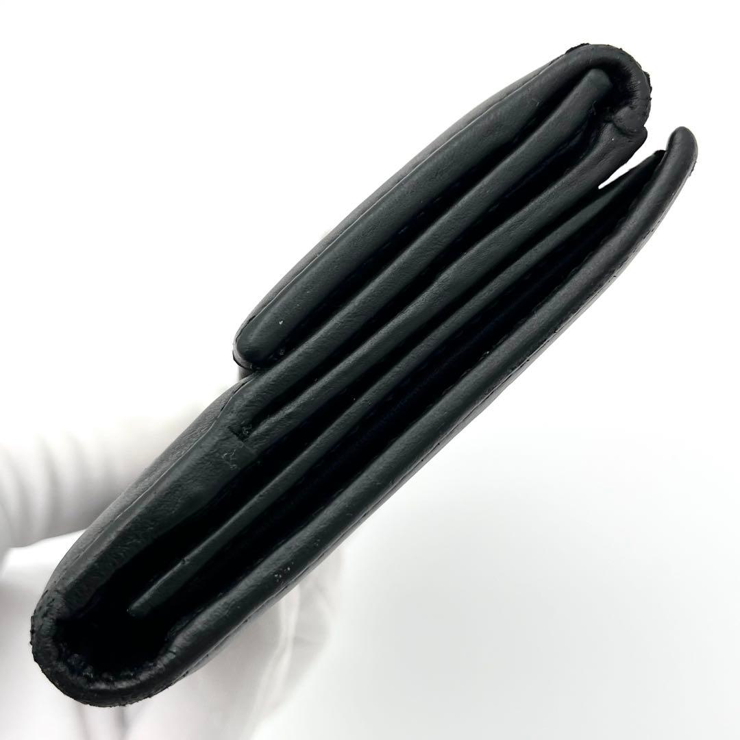 【美品】GUCCI 長財布　二つ折り　グッチシマ　レザー　ブラック　プレート