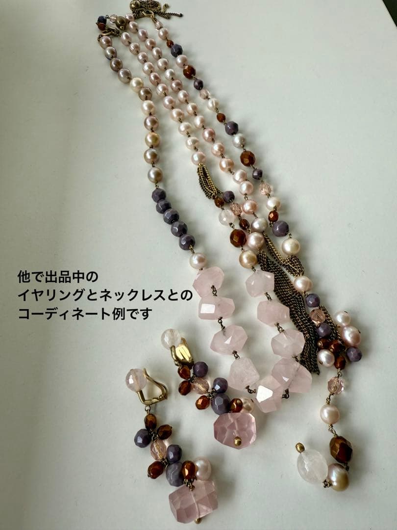 ゆ*み様 美品ドナテラペリーニ　ピンク系半貴石　パールネックレス　pellini