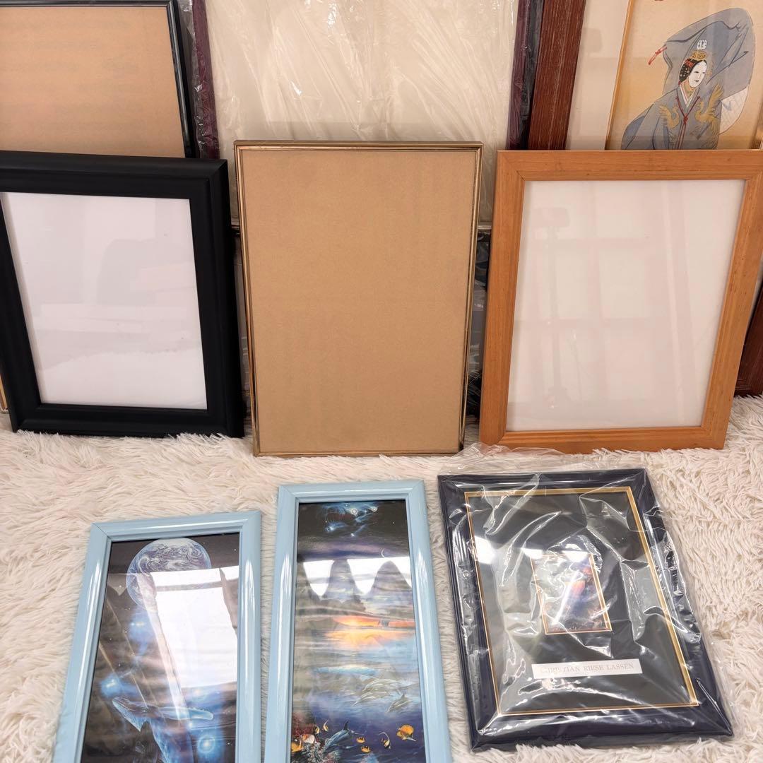 まとめ売り　15点　額縁　絵画　フォトフレーム　和製　海　木製　写真　ラッセン