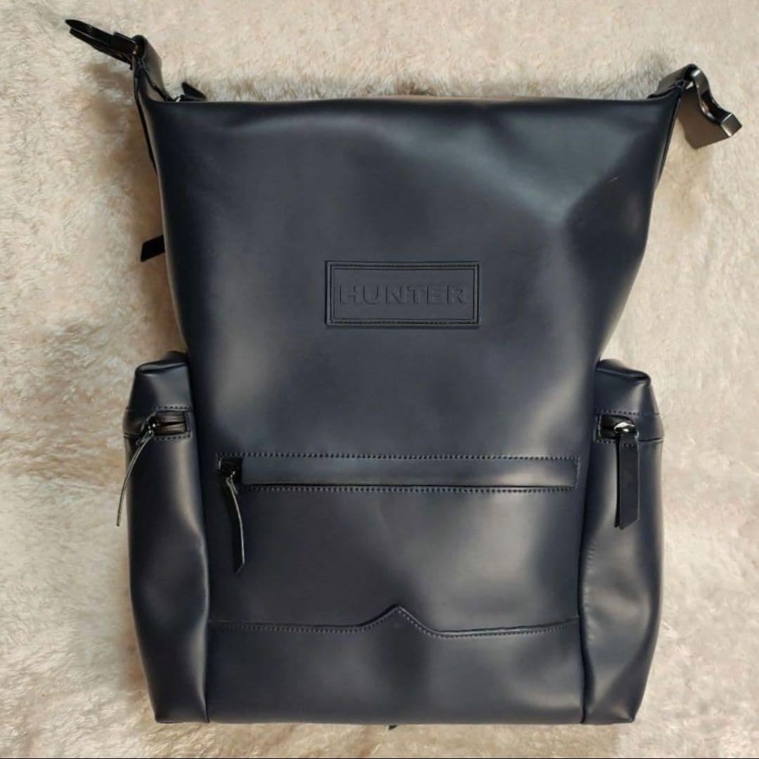 HUNTER トップクリップ ラバーコーティング レザー ネイビー