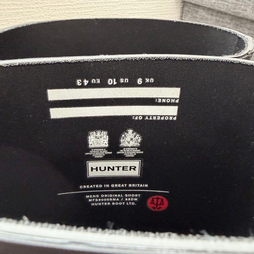 HUNTER ブラックレインブーツ UK 9 EU43 ハンター