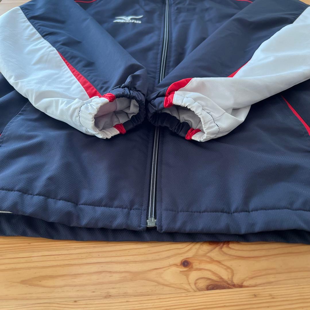 MIZUNO ミズノ ウォームアップウェア 上下セット サイズS 紺色×赤×白