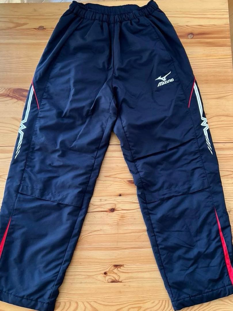 MIZUNO ミズノ ウォームアップウェア 上下セット サイズS 紺色×赤×白