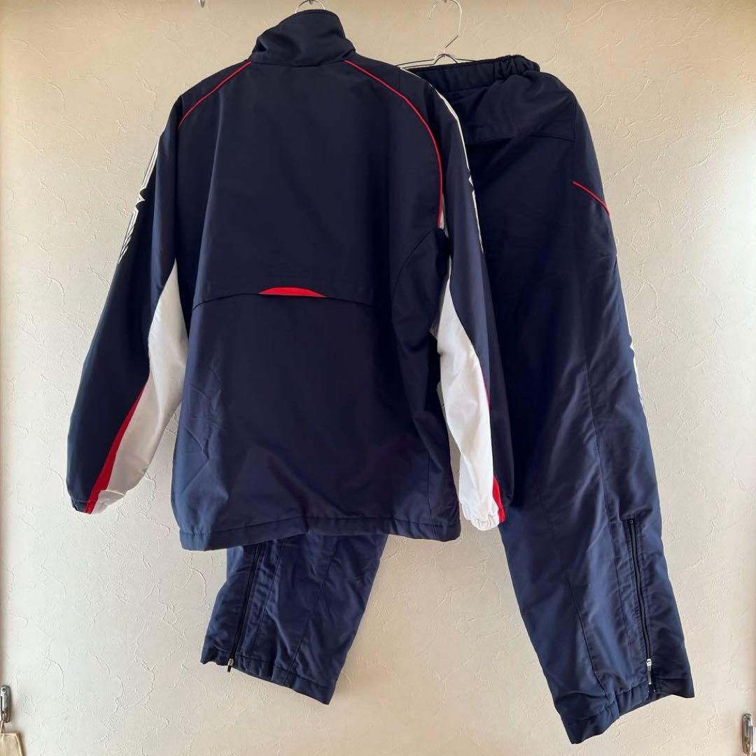 MIZUNO ミズノ ウォームアップウェア 上下セット サイズS 紺色×赤×白